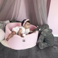 Round Ball Pit with 300 balls, 90x40cm, Light Pink, Cotton