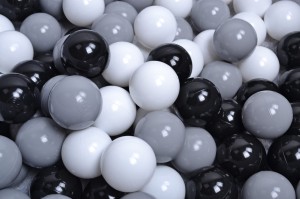 Soft Plastic Balls 7cm for the Ball Pit Set 100pcs: White/Black/Gray
