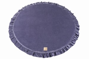 Velvet Play mat Round Blue-Gray
