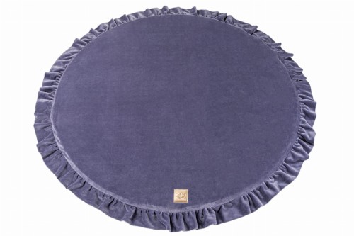 Velvet Play mat Round Blue-Gray