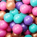 Round Ball Pit with 250 balls, 90x30cm, Blue-Grey, Velvet, Model Flower