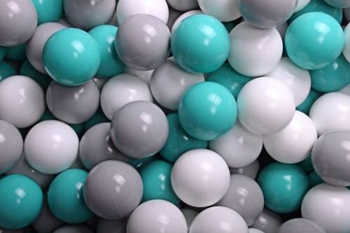 Soft Plastic Balls 7cm for the Ball Pit Set 100pcs: Gray/White/Turquise