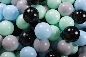 Soft Plastic Balls 7cm for the Ball Pit Set 100pcs: Mint/Black/Baby Blue/Gray