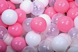 Soft Plastic Balls 7cm for the Ball Pit Set 100pcs: Light Pink/Transparent/White
