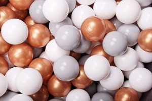Soft Plastic Balls 7cm for the Ball Pit Set 100pcs: White/Gray/Gold