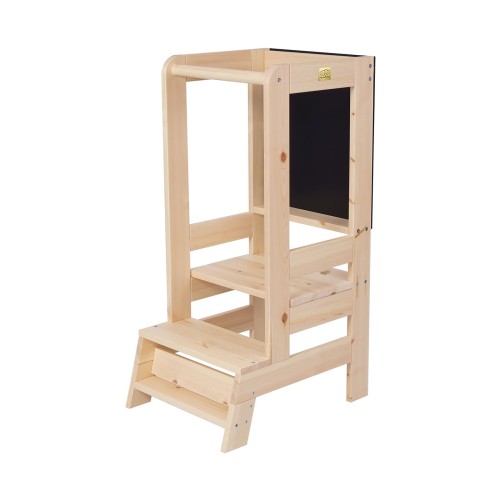 Wooden Learning Tower with Black Board, Natural