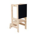 Wooden Learning Tower with Black Board, Natural