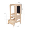 Wooden Learning Tower with Black Board, Natural