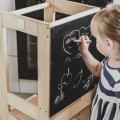 Wooden Learning Tower with Black Board, Natural
