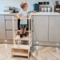 Wooden Learning Tower with Black Board, Natural