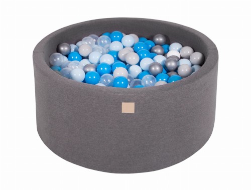 Round Ball Pit with 300 balls, 90x40cm, Dark Grey, Cotton