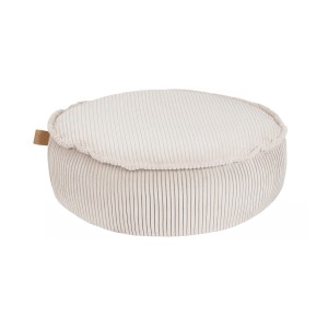 Aesthetic Round Pouf, Ecru