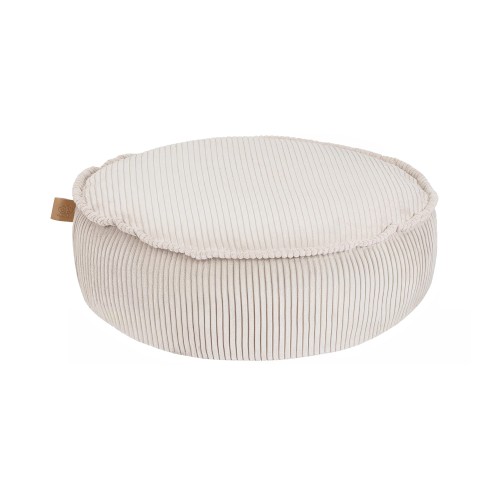Aesthetic Round Pouf, Ecru