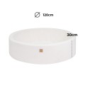 Round Ball Pit without balls, 120x30cm, White, Boucle