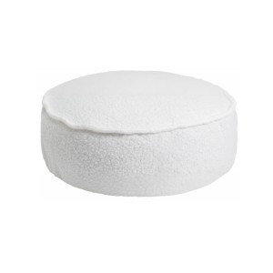Boucle Round Pouf,White