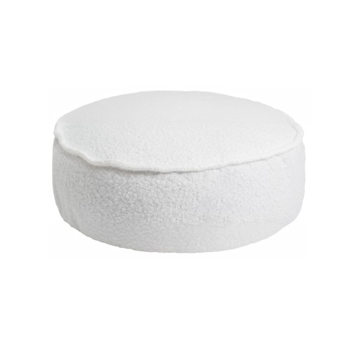 Boucle Round Pouf,White