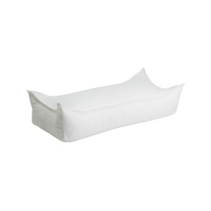 Boucle Rectangular Puff, White