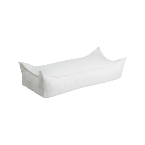 Boucle Rectangular Puff, White