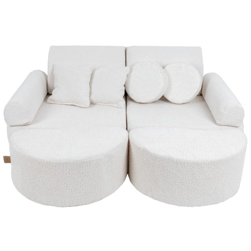 Boucle Pocket Max Kids Sofa, White