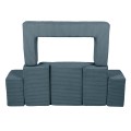 Aesthetic Bricks Kids Sofa, Turquoise