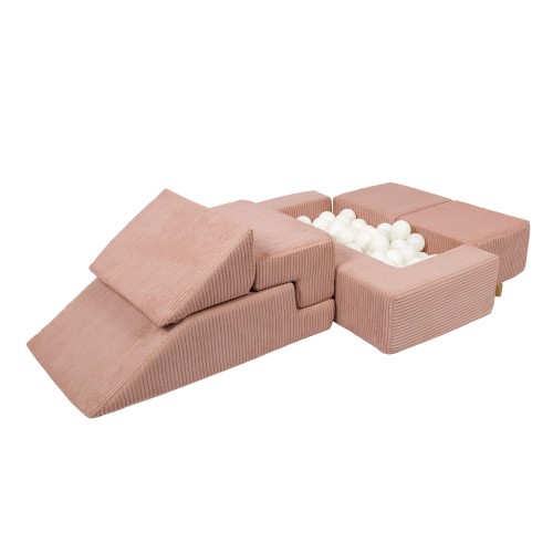 Aesthetic Bricks Kids Sofa, Powder pink