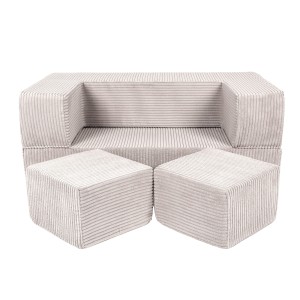 Aesthetic Cube Kids Sofa, Ecru