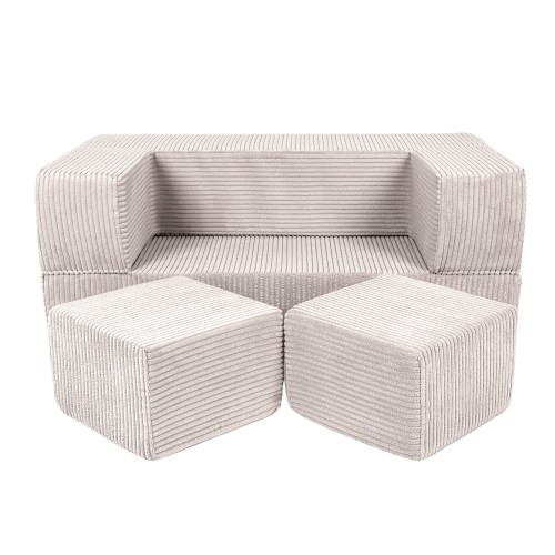Aesthetic Cube Kids Sofa, Ecru