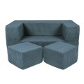Aesthetic Cube Kids Sofa, Turquoise