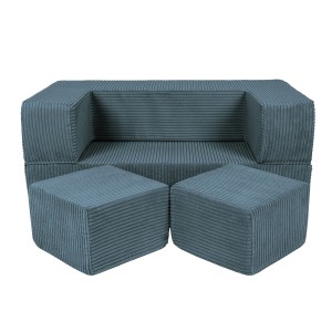 Aesthetic Cube Kids Sofa, Turquoise