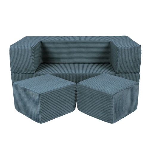 Aesthetic Cube Kids Sofa, Turquoise