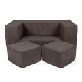 Aesthetic Cube Kids Sofa, Brown