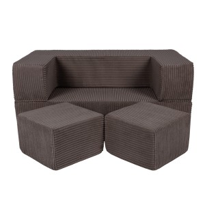 Aesthetic Cube Kids Sofa, Brown