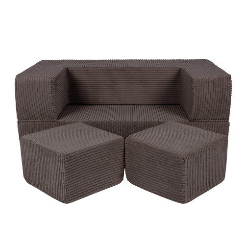 Aesthetic Cube Kids Sofa, Brown