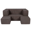 Aesthetic Cube Kids Sofa, Brown
