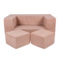Aesthetic Cube Kids Sofa, Powder pink