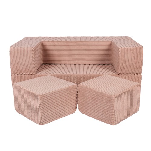 Aesthetic Cube Kids Sofa, Powder pink