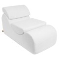 Boucle Wave Lounger, White