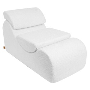 Boucle Wave Lounger, White