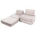 Aesthetic Pocket Basic Kids Sofa, Ecru