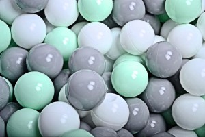 Soft Plastic Balls 7cm for the Ball Pit Set 200pcs: Mint/Gray/White