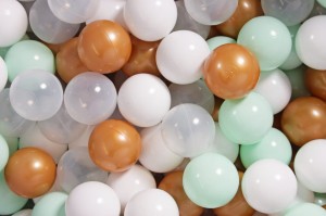 Soft Plastic Balls 7cm for the Ball Pit Set 200pcs: Gold/Transparent/Mint/White