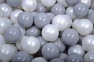 Soft Plastic Balls 7cm for the Ball Pit Set 200pcs: Gray/White Pearl