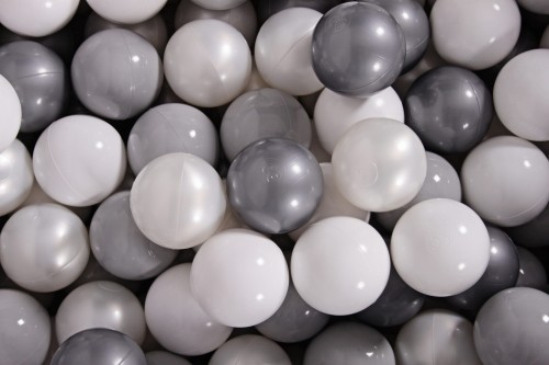 Soft Plastic Balls 7cm for the Ball Pit Set 200pcs: Gray/White Pearl/Silver/White
