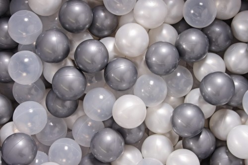 Soft Plastic Balls 7cm for the Ball Pit Set 400pcs: Silver/White Pearl/Transparent
