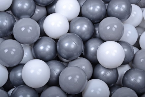 Soft Plastic Balls 7cm for the Ball Pit Set 400pcs: Silver/White/Gray