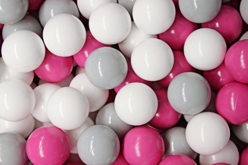 Soft Plastic Balls 7cm for the Ball Pit Set 400pcs: Gray/White/Dark Pink