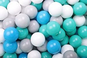 Soft Plastic Balls 7cm for the Ball Pit Set 500pcs: White/Blue/Turquoise/Gray