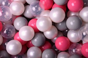 Soft Plastic Balls 7cm for the Ball Pit Set 500pcs: White Pearl/Gray/Light Pink/Transparent