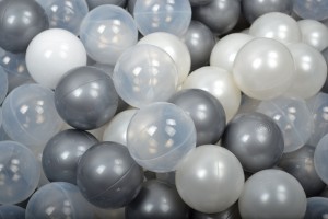 Soft Plastic Balls 7cm for the Ball Pit Set 500pcs: Silver/White/White Pearl/Transparent